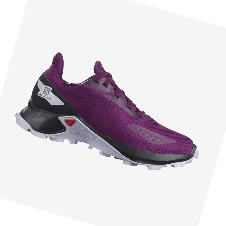 Salomon ALPHACROSS BLAST CLIMASALOMON™ WATERPROOF Trail Futócipő Gyerek Lila | HU 3596UZG